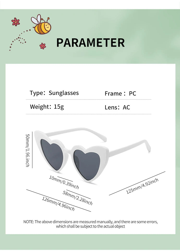 Gafas de Sol Infantiles Corazón Retro - UV400 para Niñas y Niños
