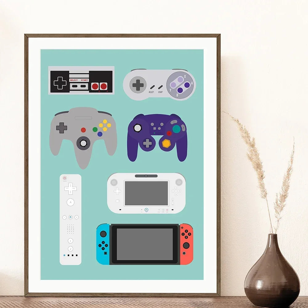 Cuadro Abstracto Control de Videojuegos - Arte Moderno Gamer
