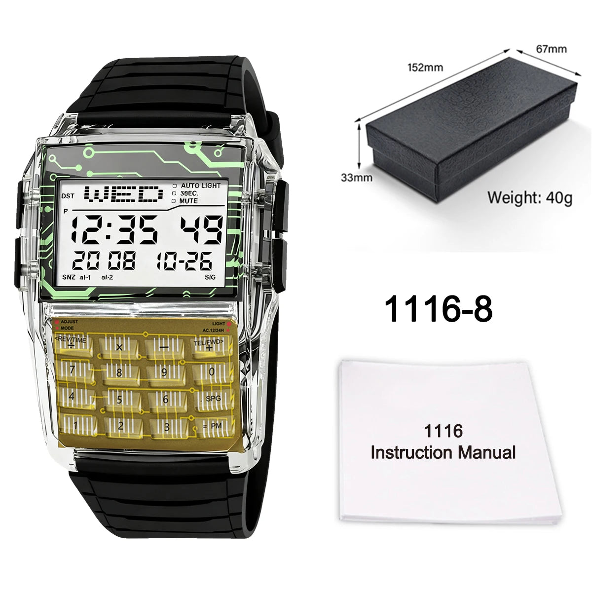 Reloj Calculadora LED Retro - Estilo Deportivo Digital