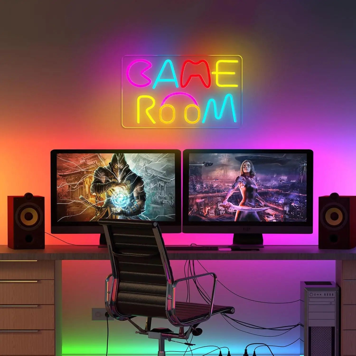 Letrero LED Neón Game Room Retro - Decoración Arcade Gamer