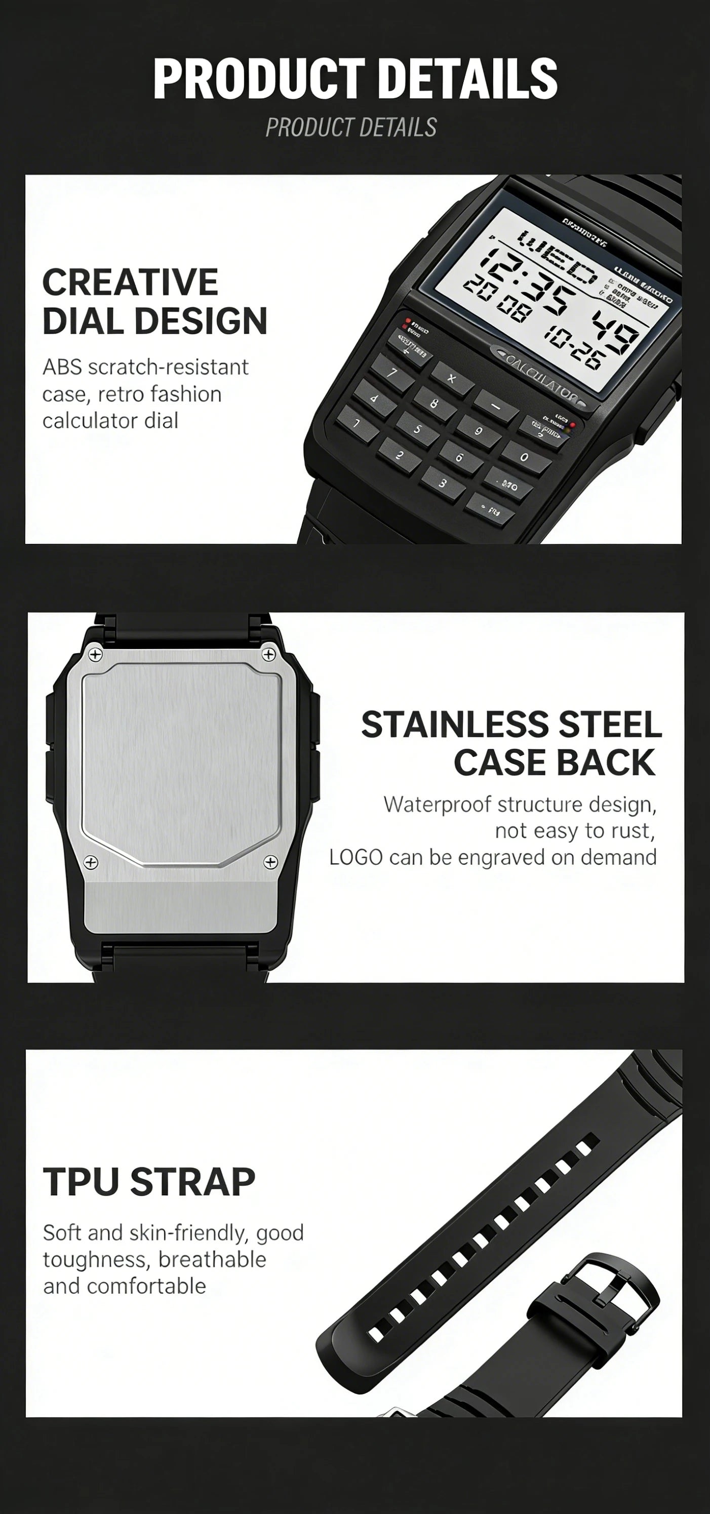 Reloj Calculadora LED Retro - Estilo Deportivo Digital