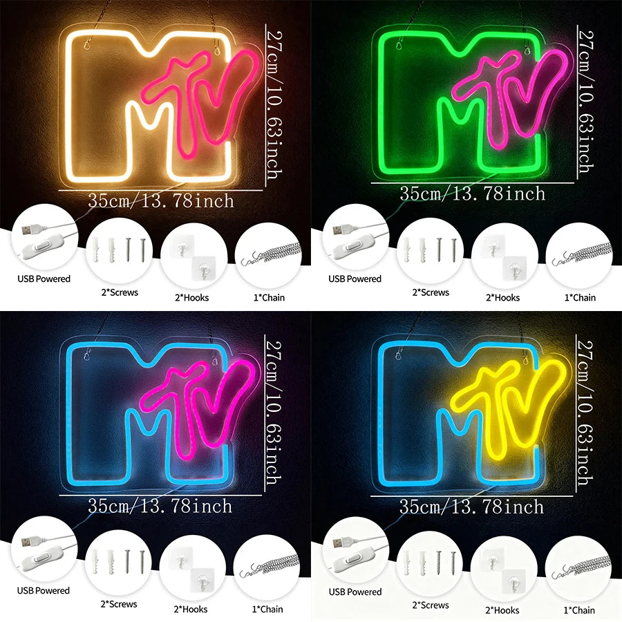 Letrero Neón LED Musical - Decoración Retro