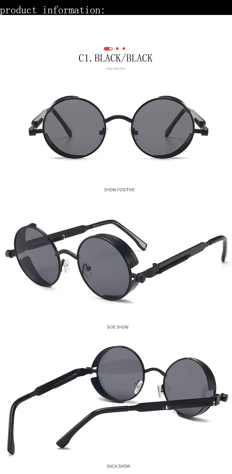 Gafas de Sol Steampunk Redondas Metal - Estilo Retro Industrial