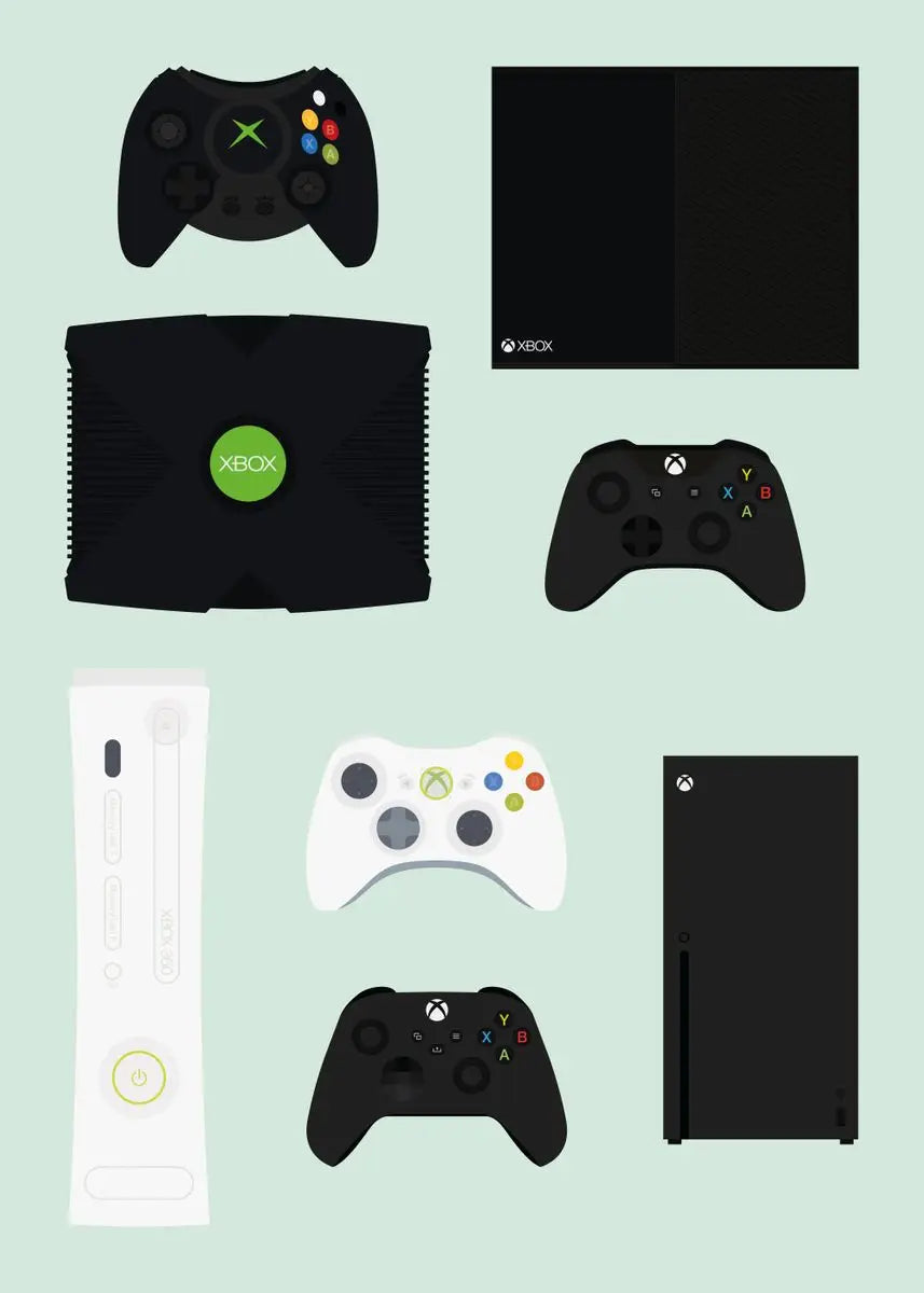 Póster Controles de Videojuegos Retro - Cuadro Decorativo Gamer