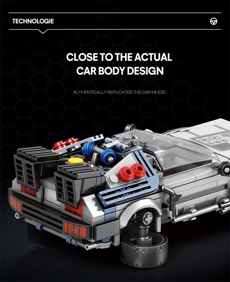 Auto de Carreras Clásico 1:24 Volver al Futuro - Bloques MOC
