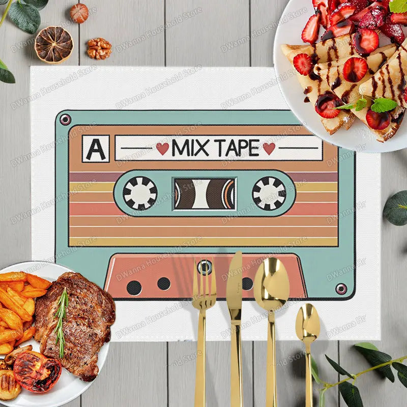 Individuales Retro Cassette - Mantel Decorativo Vintage