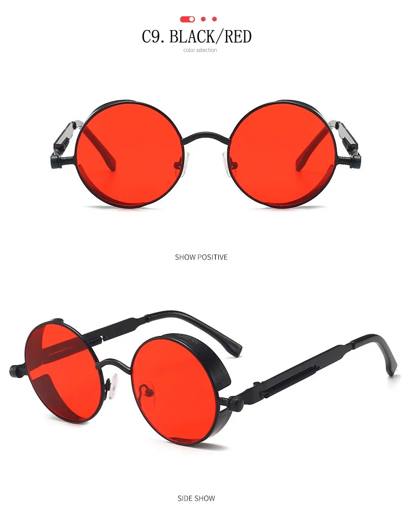 Gafas de Sol Steampunk Redondas Metal - Estilo Retro Industrial