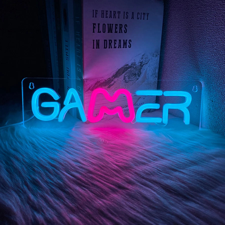 Letrero Neón LED Gamepad - Decoración Gamer Control Retro