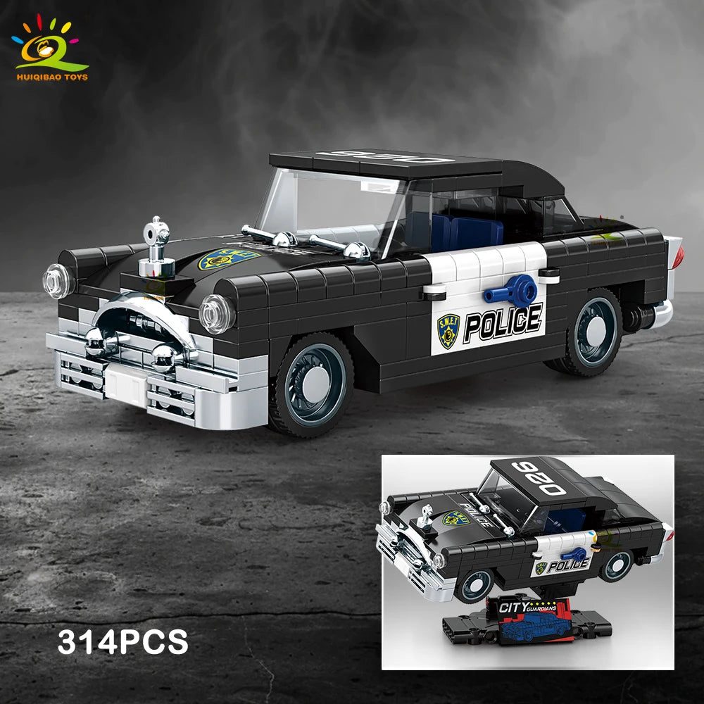 Auto Clásico Retro MOC con Exhibidor - Bloques de Construcción
