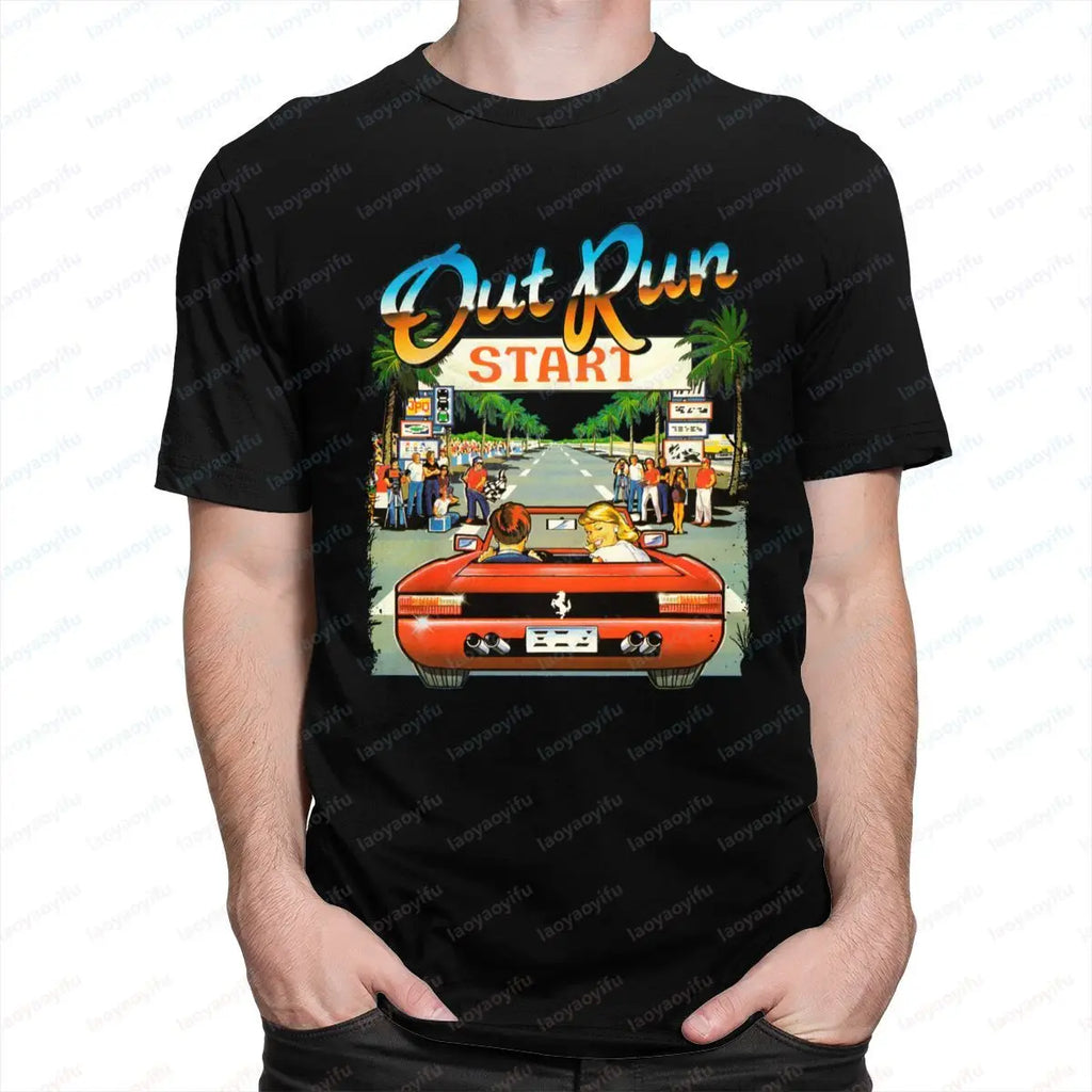 Camiseta Retro Out Run - Arcade Racing 80s Japan