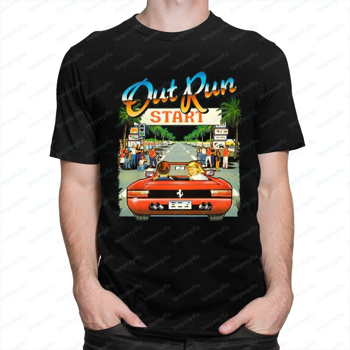 Camiseta Retro Out Run - Arcade Racing 80s Japan