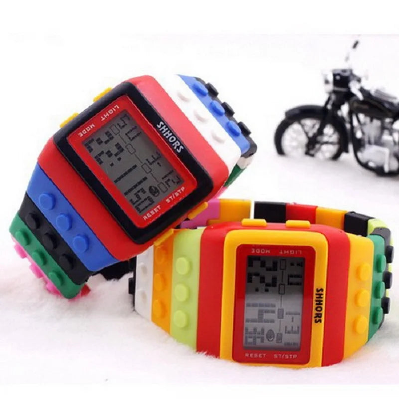 Reloj LED de Bloques - Estilo Constructor Retro Unisex