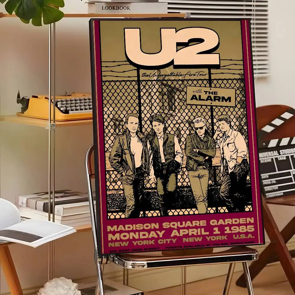 Póster Artístico U2 - Cuadro Canvas Rock Band Retro