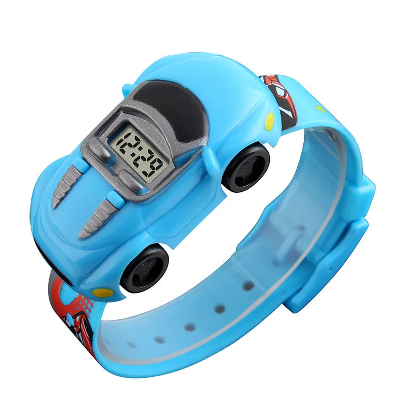 Reloj Digital Infantil LED Carrito - Estilo Retro Deportivo
