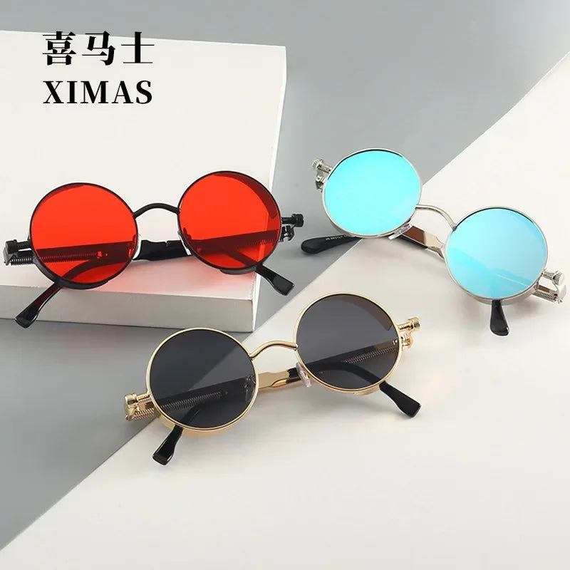 Gafas de Sol Steampunk Redondas Metal - Estilo Retro Industrial