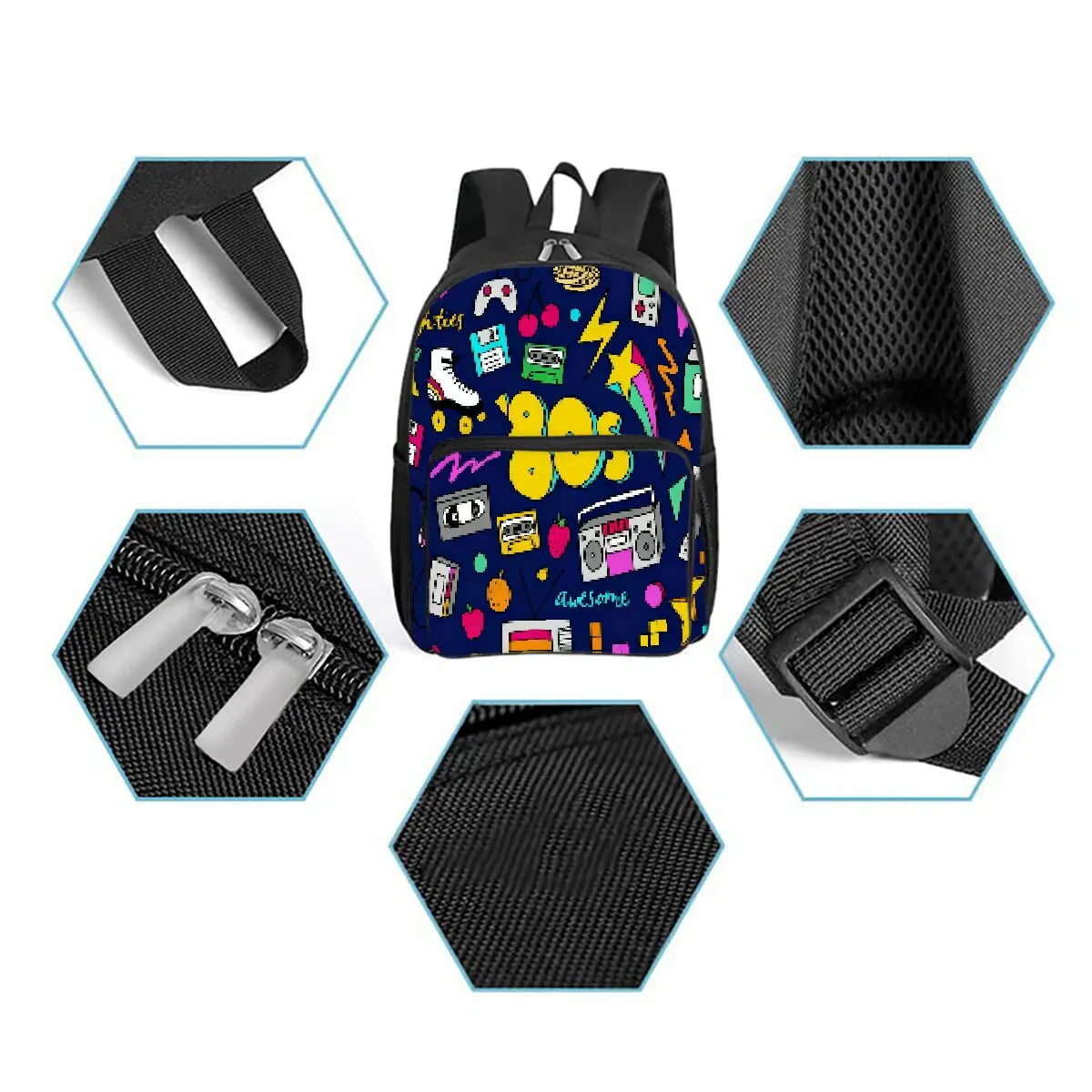 Mochila Retro Cassette - Morral Escolar Diseño Vintage 2D