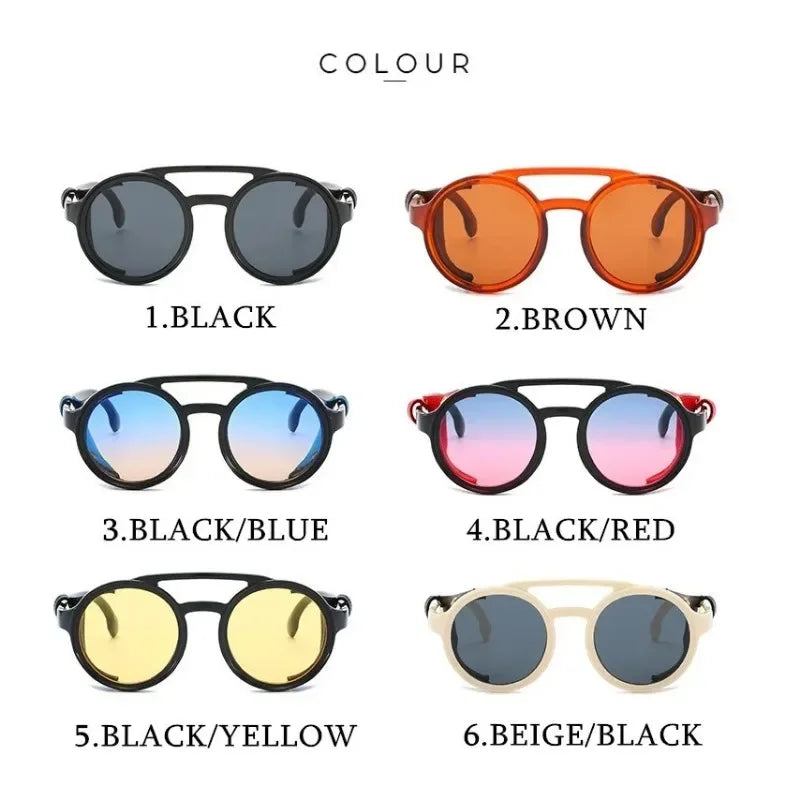 Gafas de Sol Steampunk con Protección Lateral Cuero - UV400 Retro