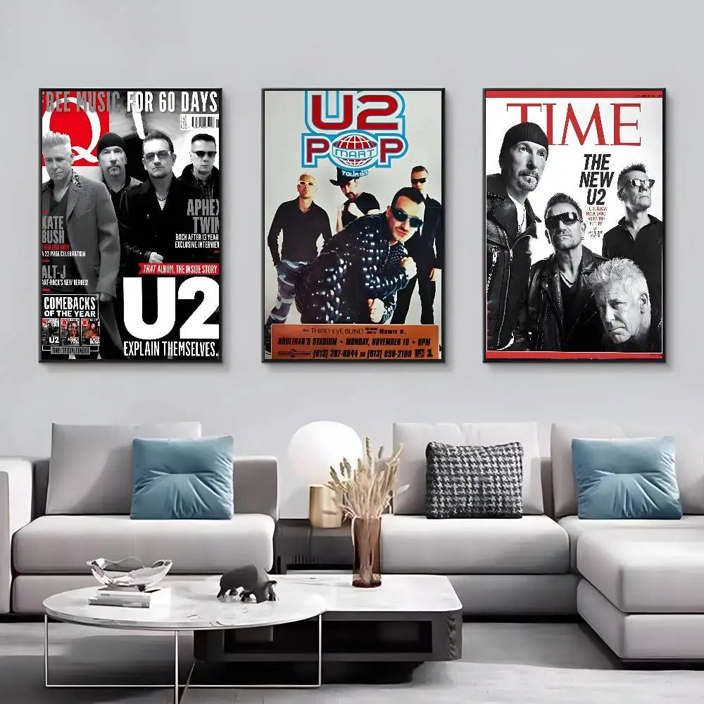 Póster Artístico U2 - Cuadro Canvas Rock Band Retro