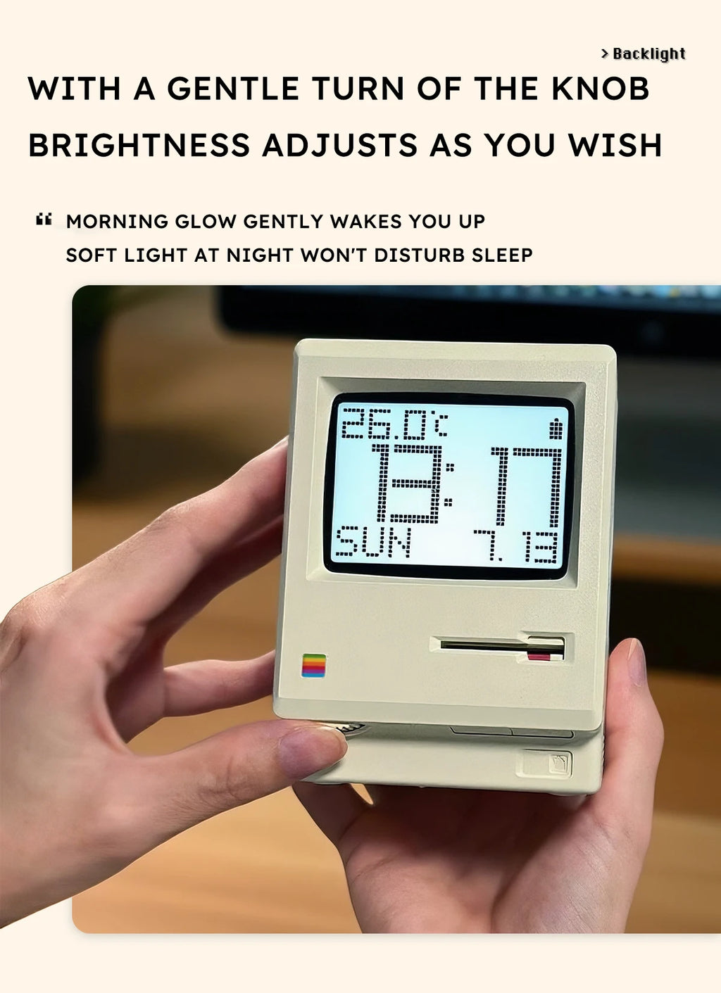 Reloj Alarma Retro Macintosh - Decoración de Escritorio