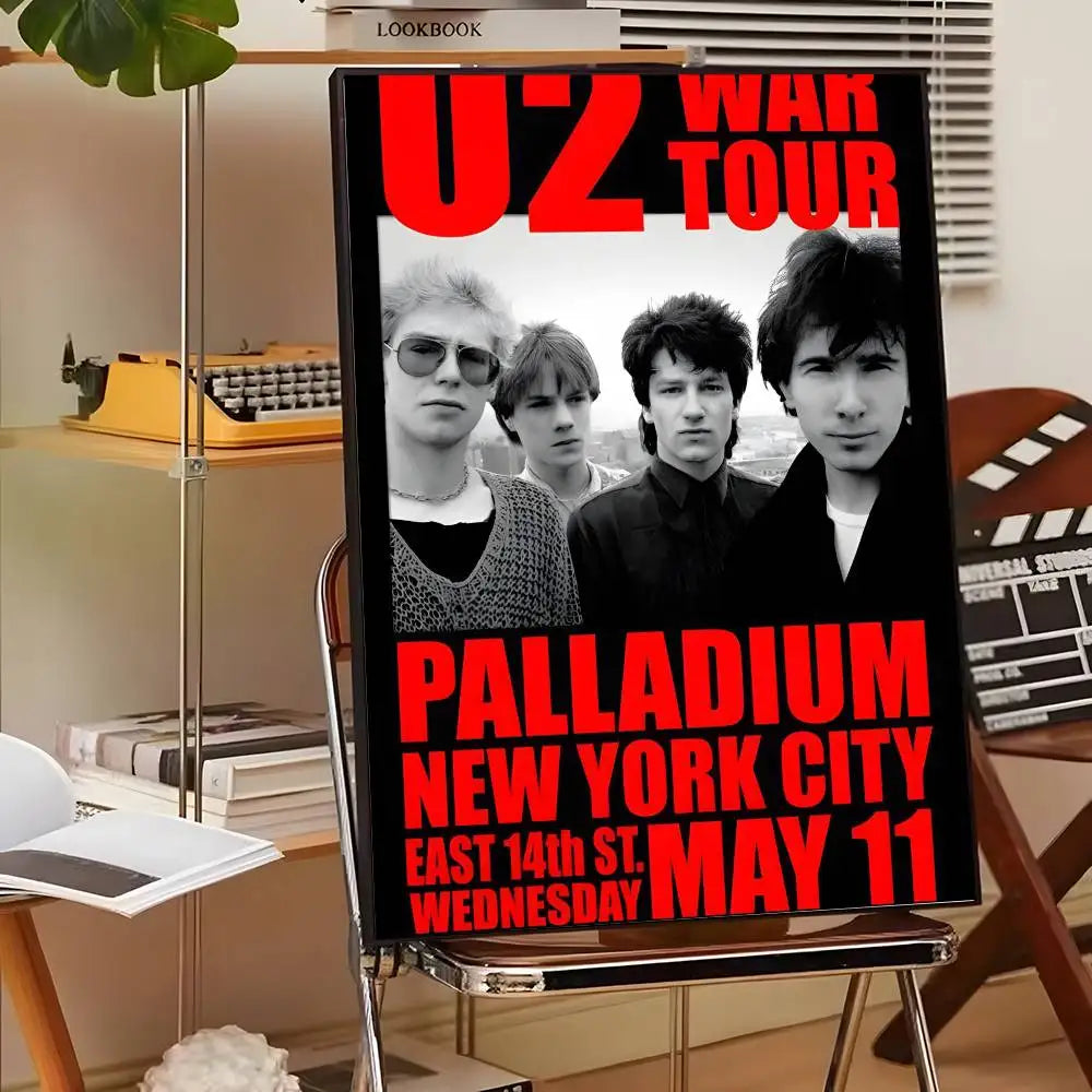 Póster Artístico U2 - Cuadro Canvas Rock Band Retro