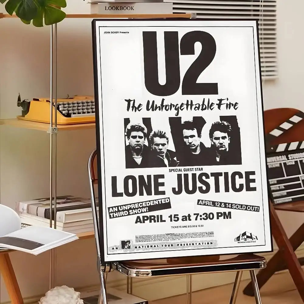 Póster Artístico U2 - Cuadro Canvas Rock Band Retro
