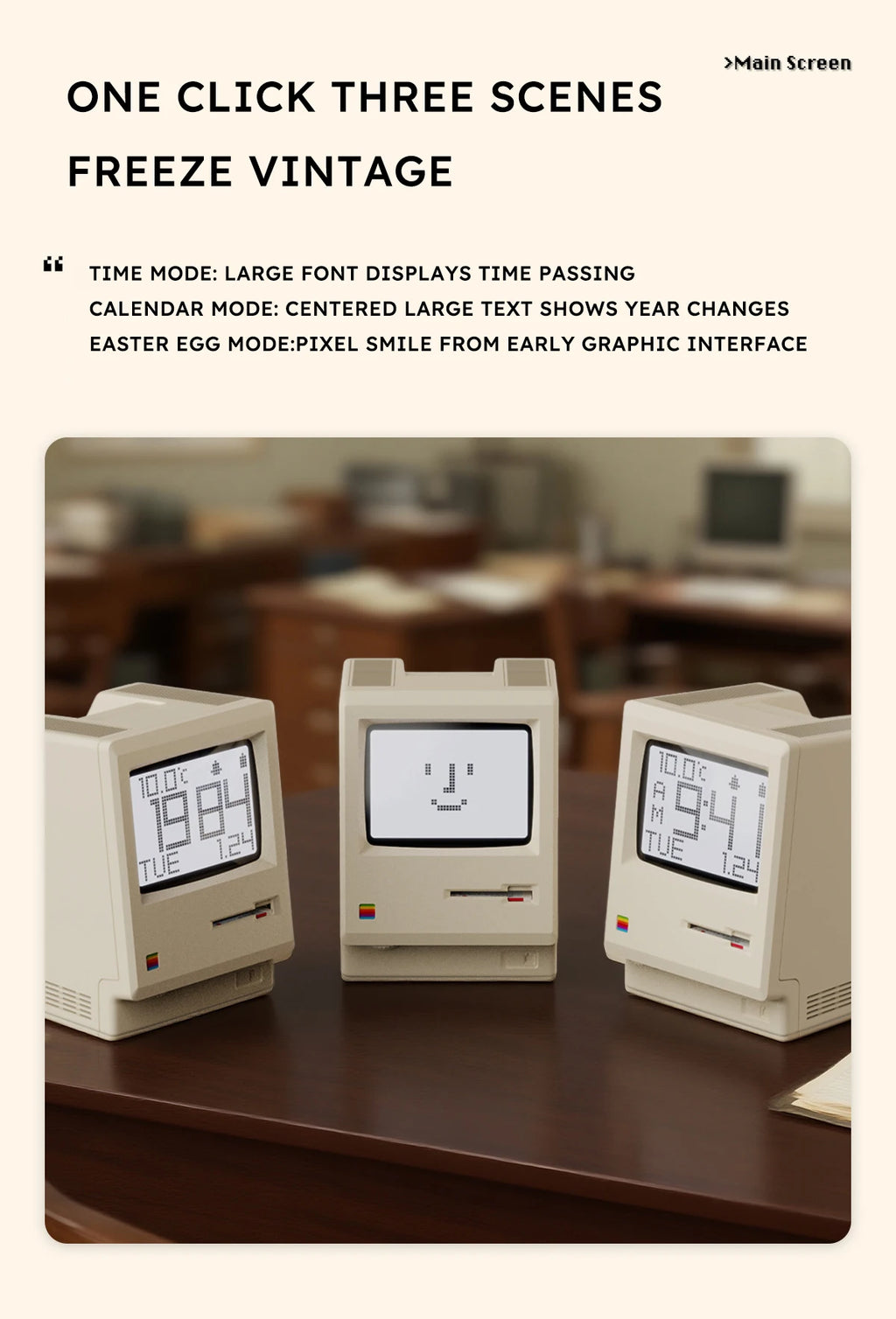 Reloj Alarma Retro Macintosh - Decoración de Escritorio