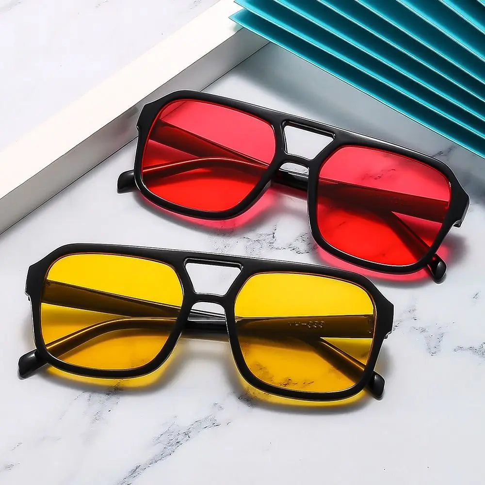Gafas de Sol Cuadradas Aviador Retro 70s - Marco Grande Estilo Vintage