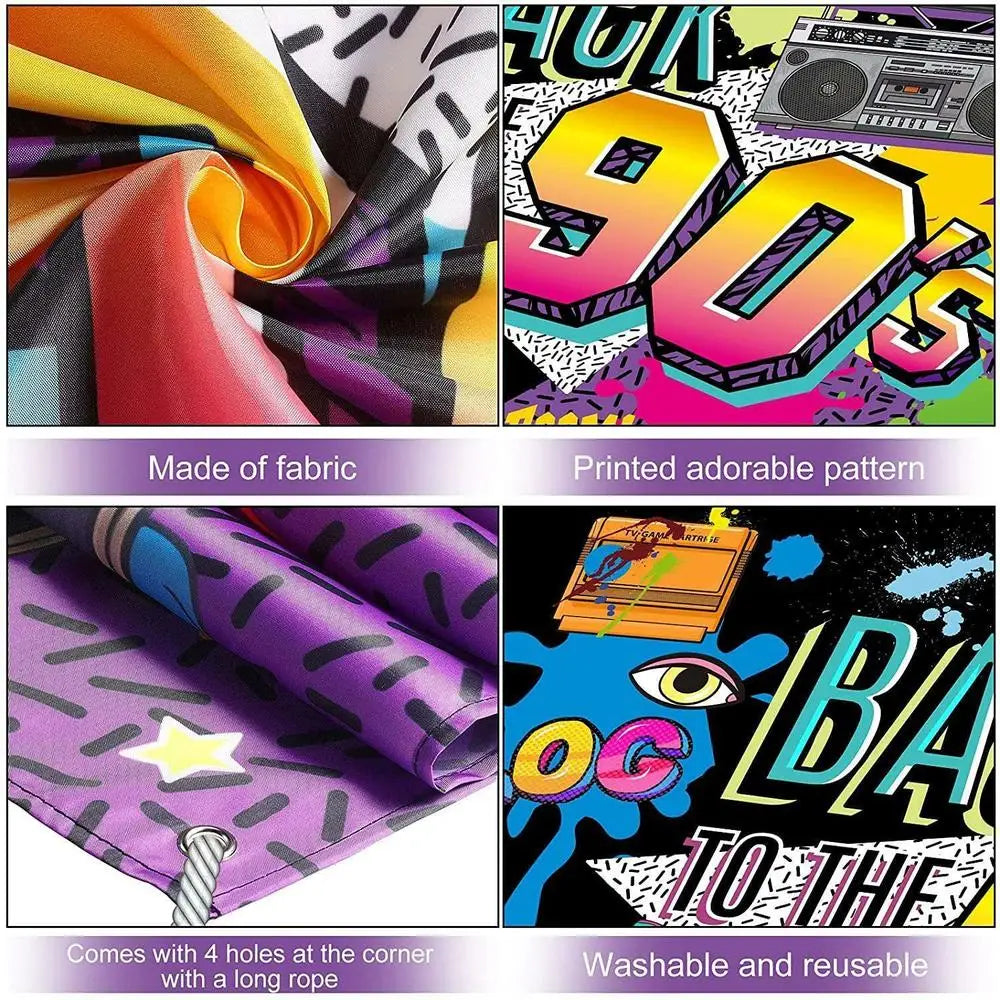 80S 90s Background Decoration Back To The 90s Backdrop Radio Skateboard Graffiti Birthday Party Background Photography Props