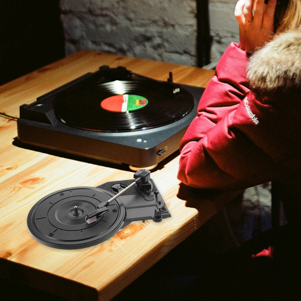 Tocadiscos Retro con Parlantes - Gramófono Vintage Decorativo