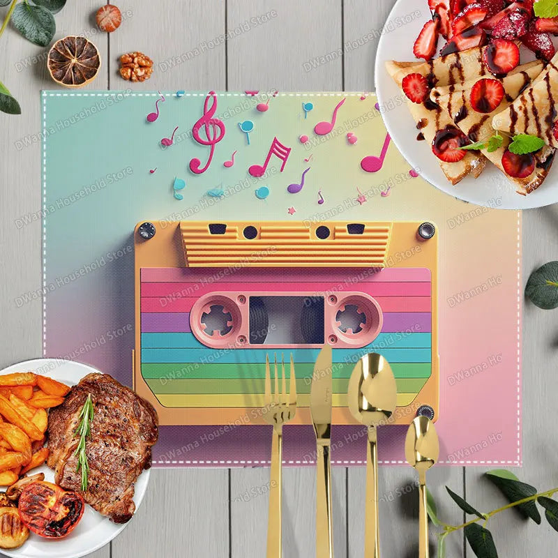 Individuales Retro Cassette - Mantel Decorativo Vintage