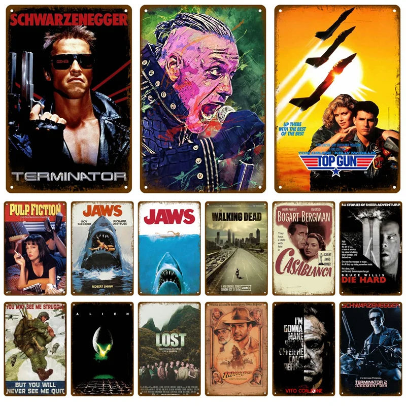 Letrero Metálico Vintage - Póster Retro de Películas Clásicas